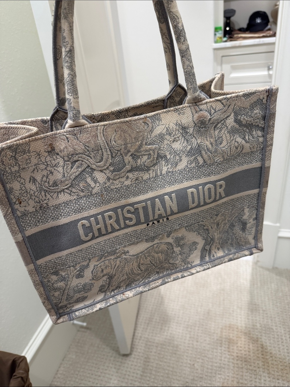 Dior Beige & Gray Christian Dior Book Tote